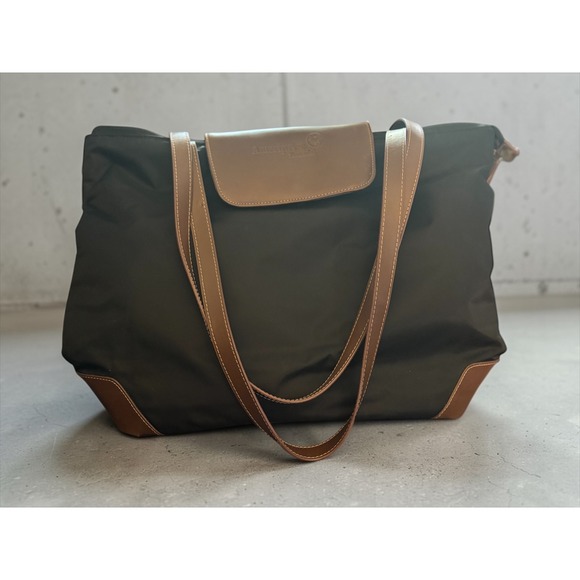 Cutter & Buck Black Nylon Leather Trim Tote Bag Ameriprise Zip Top Work Travel - Picture 4 of 14